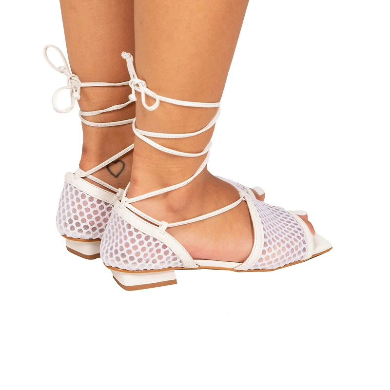 Spiaggia White Leather/Net