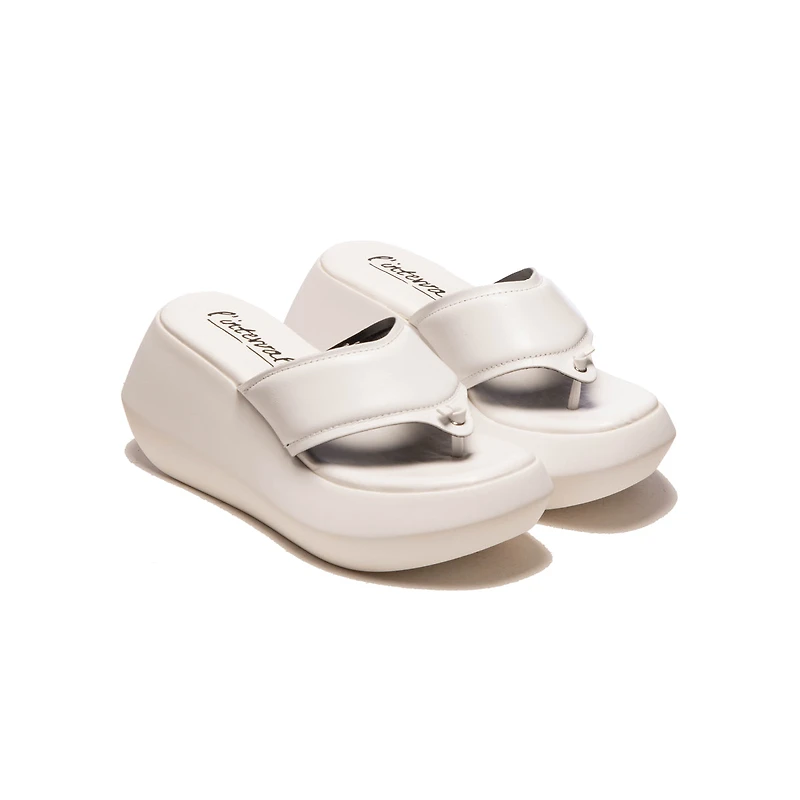 Misty White Leather