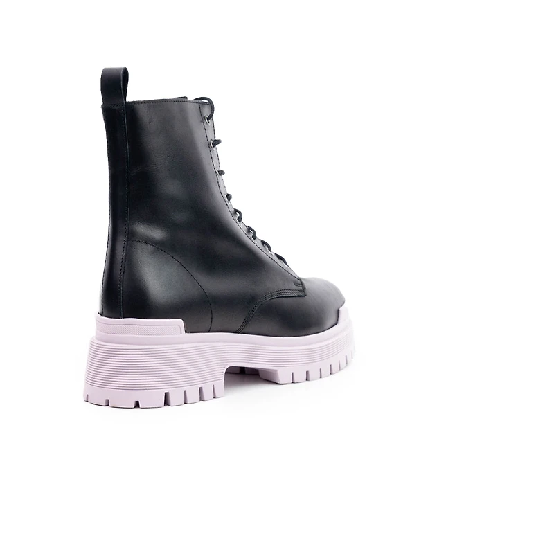 Langport Black Leather/Lilac Sole