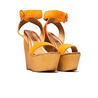 Shams Orange Suede