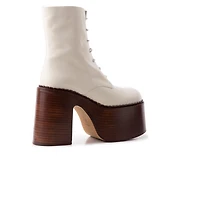 Tripp Off White Leather/Brown Sole