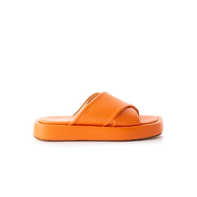 Oda, Orange Leather/Cuir