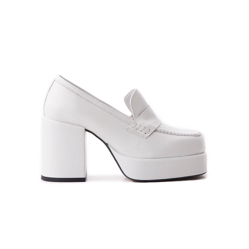 Soria White Leather