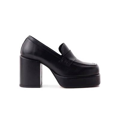 Soria Black Leather Covered
