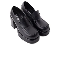 Soria Black Leather Covered