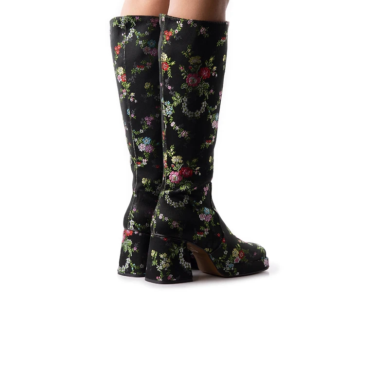Garden Black Floral Fabric