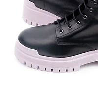 Langport Black Leather/Lilac Sole