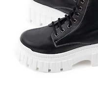 Hufflepuff Black Leather/White Sole