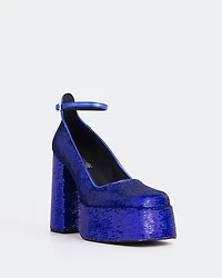 Blonde Blue Sequins