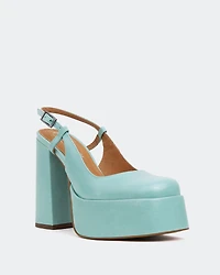 Cave, Blue Leather/Cuir Bleu