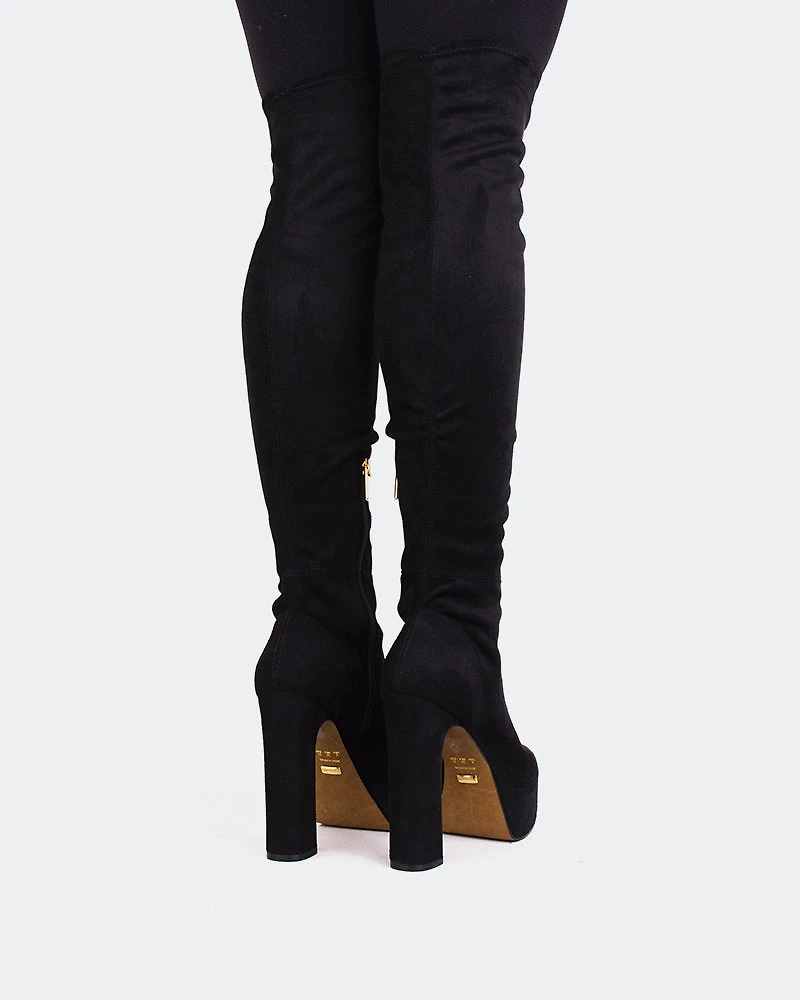 Kalaf Black Suede Stretch