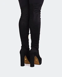 Kalaf Black Suede Stretch