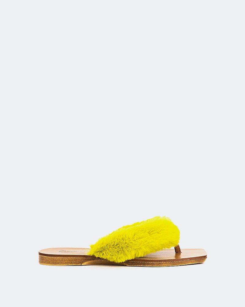 Madras Lime Faux Fur