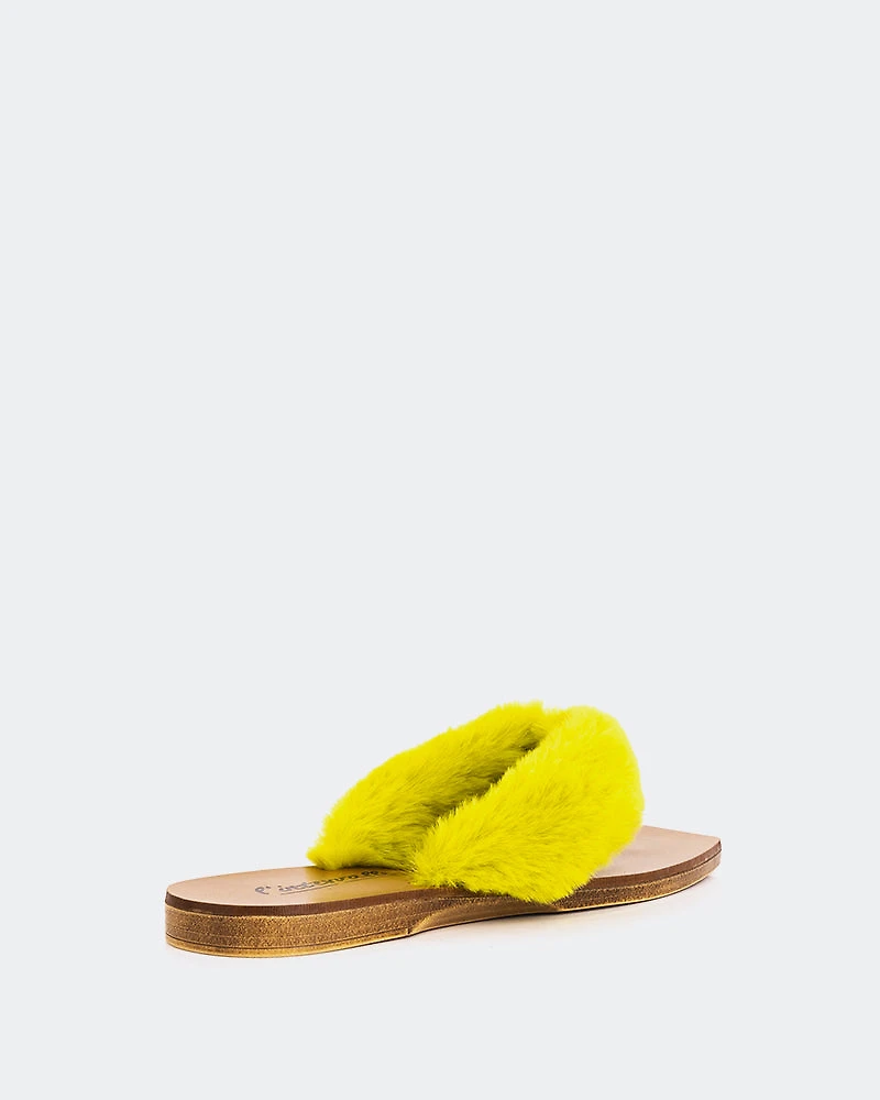 Madras Lime Faux Fur
