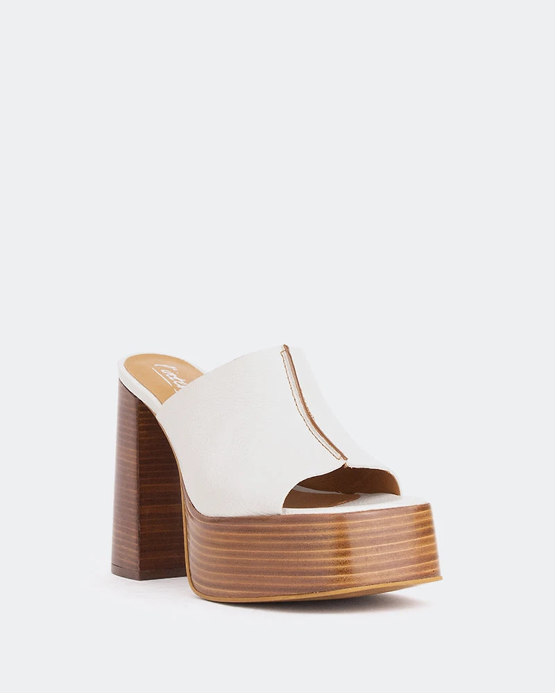Overboard Off White Leather/Cuir Blanc Cassé