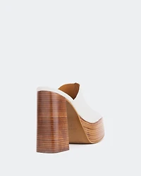 Overboard Off White Leather/Cuir Blanc Cassé