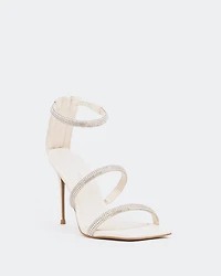 Shamari, Off White Leather/Cuir Blanc Cassé