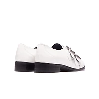 Loulou White Leather