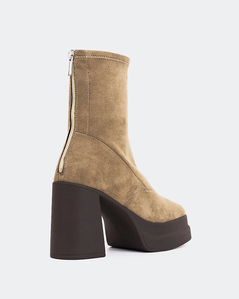 Voltera Taupe Suede Stretch