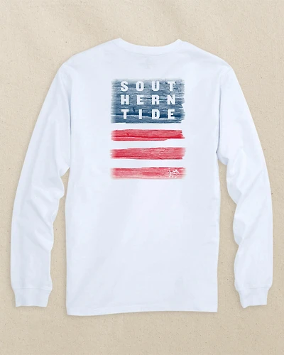 Americana Wooden Flag Long Sleeve T-Shirt