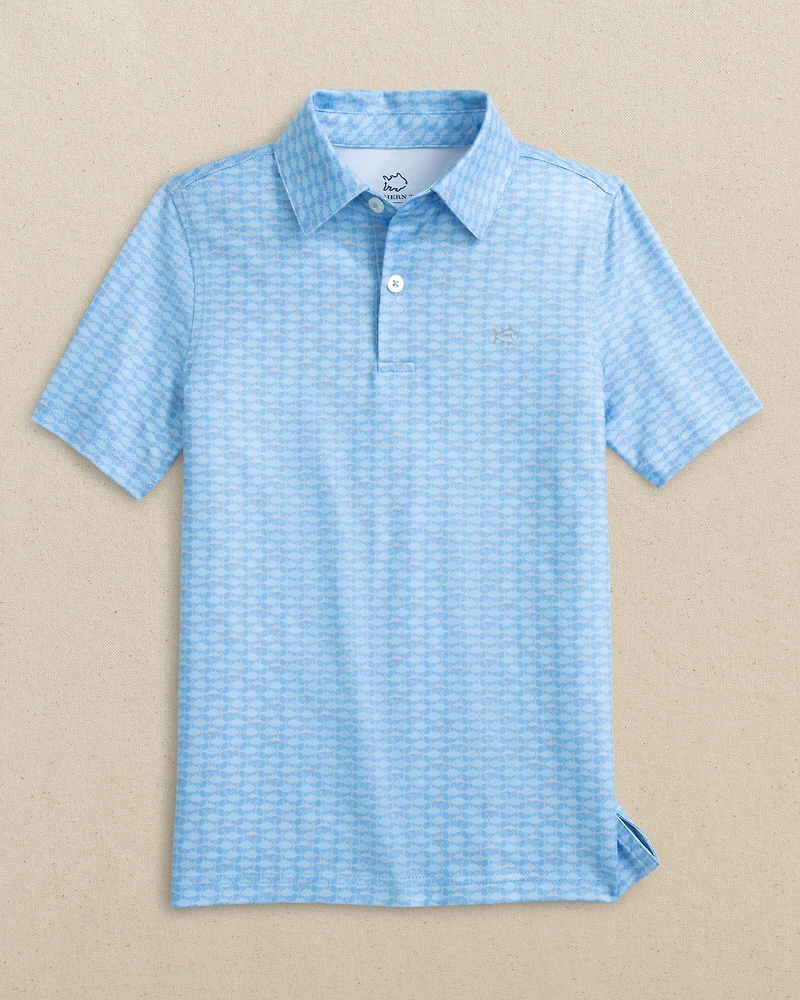 Boys Driver Skipping Jacks Printed Performance Polo
