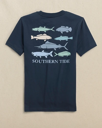 Kids Fish Stamp Short Sleeve T-Shirt