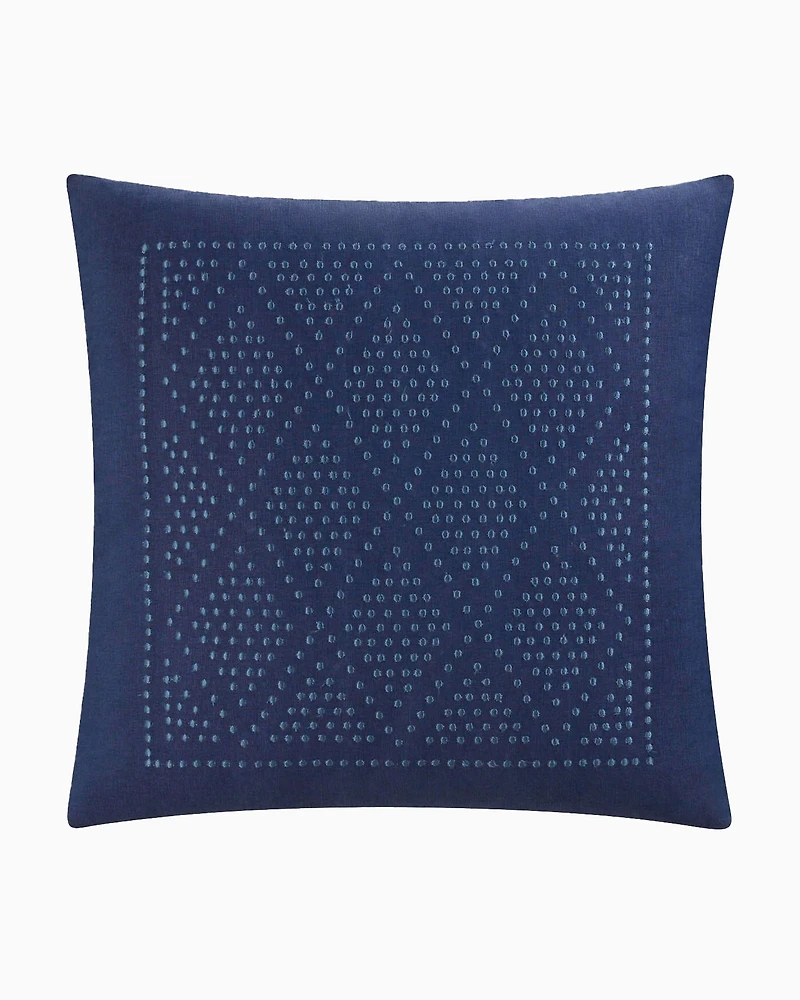 Southern Tide Diamond Geo Square Navy Decorative Pillow