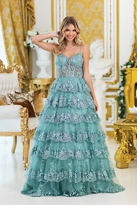 Elegant Spaghetti Strap Prom Dress with Intricate Embroidery