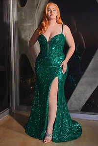 SEQUIN FITTED GOWN