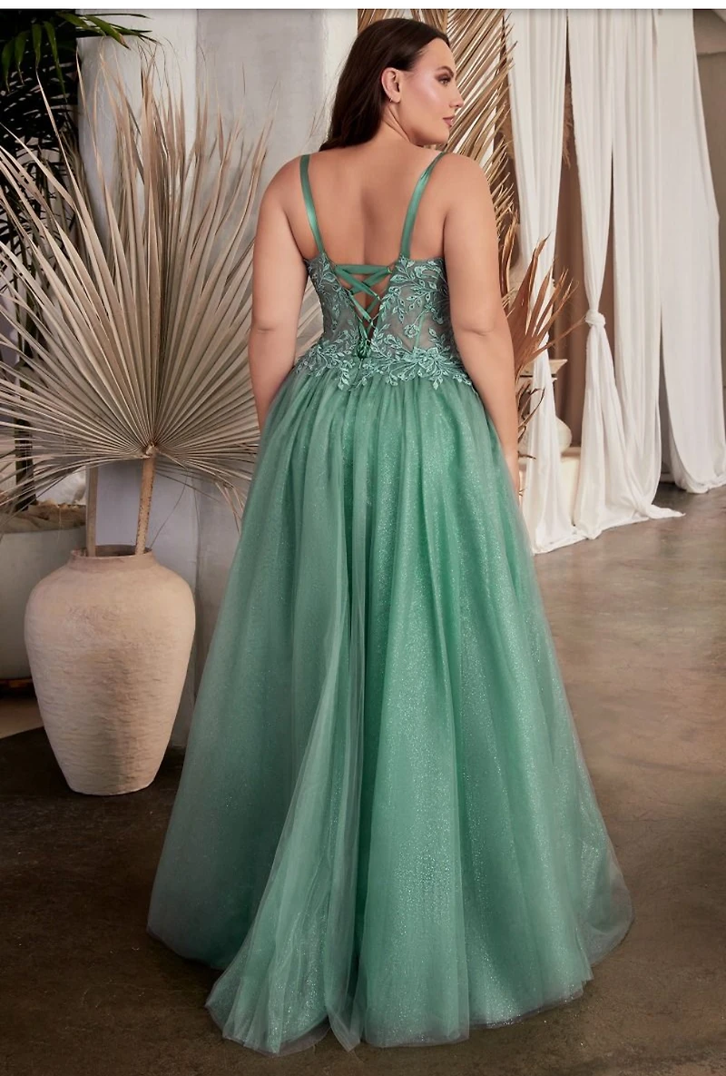 LACE A-LINE TULLE GOWN