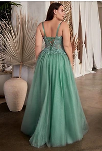 LACE A-LINE TULLE GOWN