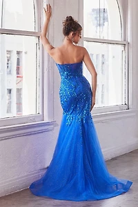 STRAPLESS EMBELLISHED MERMAID GOWN