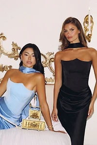 Lace-up corset back dress