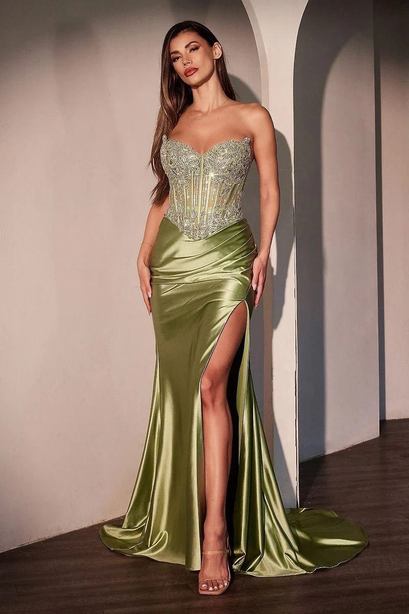 fitted gown high glamour with corset