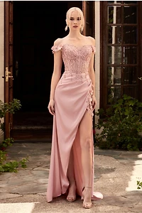 7 COLOUR FLORAL OFF THE SHOULDER GOWN