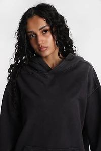 Haut à capuchon coupe boyfriend délavé