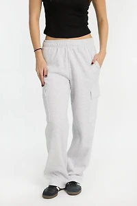 Wide-Leg Cargo Sweatpants