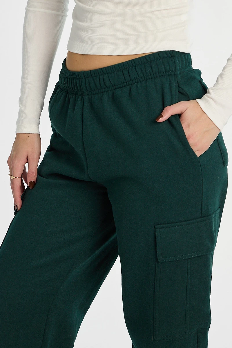 Wide-Leg Cargo Sweatpants