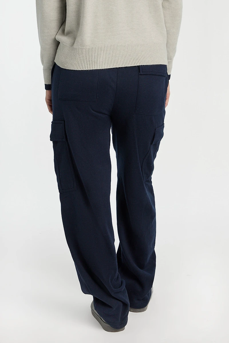 Wide-Leg Cargo Sweatpants