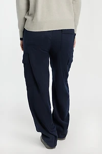 Wide-Leg Cargo Sweatpants