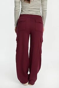 Wide-Leg Cargo Sweatpants