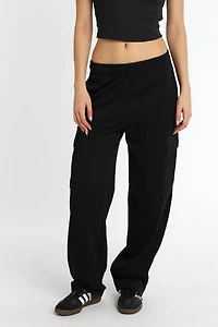 Wide-Leg Cargo Sweatpants