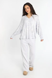 Haut à manches longues en tricot gaufré quotidien