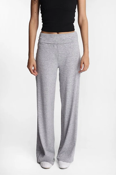 Legging à jambe large revers en molleton brossé ultra-doux