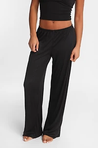 Pointelle Knit Wide-Leg Pajama Pants