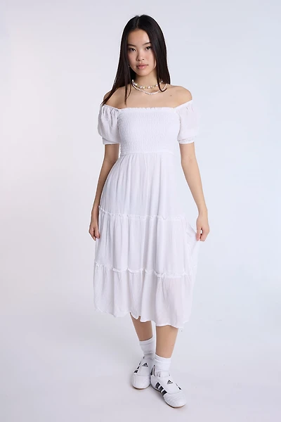 Robe maxi smockée
