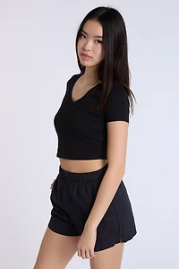 Linen-Blend Pull-On Short