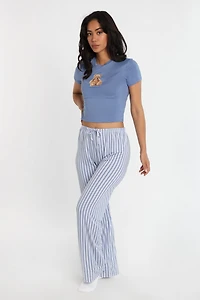 Ensemble pyjama t-shirt écourté et pantalon de ultra doux