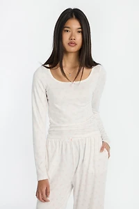 Super Soft Long Sleeve Scoop Neck Pajama Top