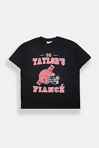T-shirt coupe boyfriend imprimé Go Taylor's Fiancé